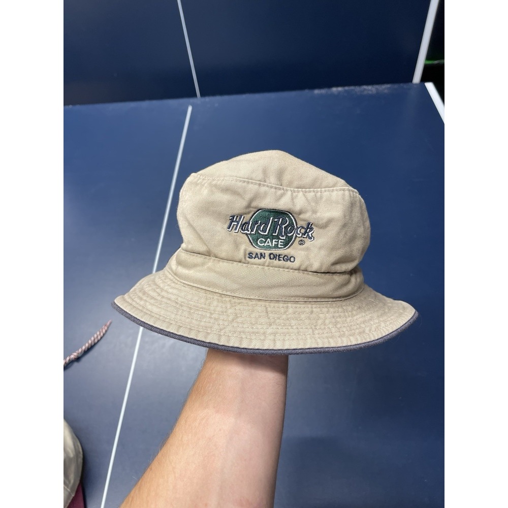 Vintage 90s Hard Rock Cafe San Diego Bucket Hat Tan  L/XL